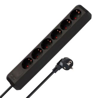 Prelungitor Eco-Line Brennenstuhl 1159400015, 1.5 m, negru, 3x1.5 mmp, 6 posturi