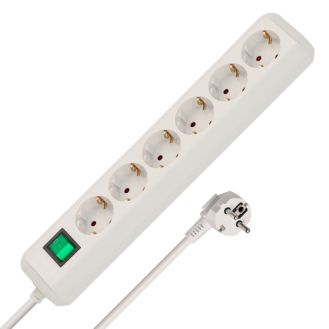 Prelungitor cu intrerupator Eco-Line Brennenstuhl 1159520400, 3.0 m, alb, 3x1.5 mmp, 6 posturi