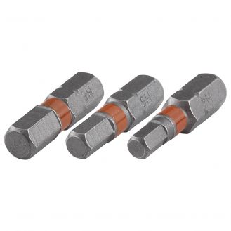 Set 3 bit inbus pentru insurubat Wolfcraft 1340000, 4-5-6,
 prindere E63, lungime 25 mm
