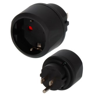 Adaptor priza calatorie Brennenstuhl 1508550, 125 V, IP20, 1 post, priza tip F / stecher tip B (SUA)