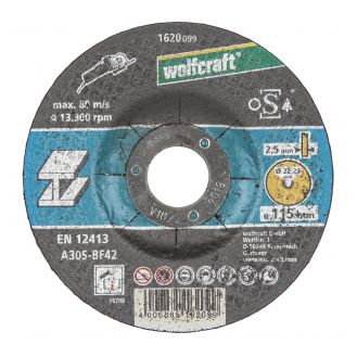 Disc de taiere abraziv Wolfcraft 1620099 pentru metale, D 115x22.2x2.5 mm