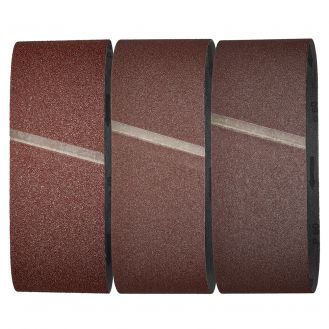 Set 9 benzi de slefuit Wolfcraft 1899100, pentru lemn si metale, Gr. A40, A80, A120, 65x410 mm