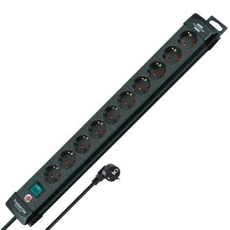 Prelungitor cu intrerupator Premium-Line Brennenstuhl 1951100100, 3.0 m, negru, 3x1.5 mmp, 10 posturi