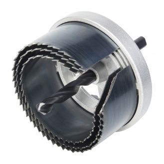 Set carote de debitare super Wolfcraft 2154000, diametre multiple:D 60, 68, 74 mm, tija triunghiulara