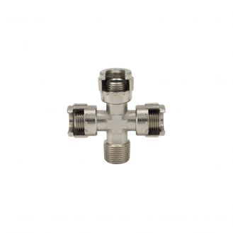 Racord in cruce cu piulita si filet conic tata 3/8