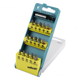 Cutie biti Wolfcraft 2400000, 16 piese