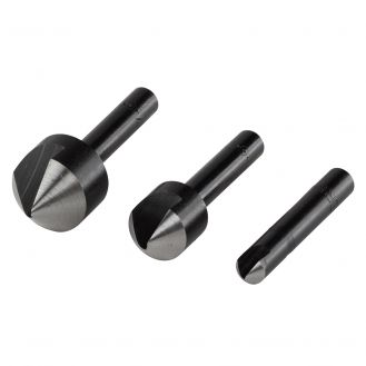 Set de zencuire WS Wolfcraft 2504000, 3 piese D 6, 12, 16 mm, unghi zencuitor 45°, tija de prindere D 6 mm.