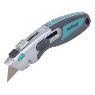 Cutter profesional Wolfcraft 4106000, lama retractabila, cu magazie pentru lame
