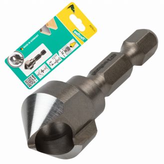 Zencuitor Wolfcraft 4373000, D 16 mm, lungime 41 mm, unghi zencuitor 45°, pentru suruburi cu cap ingropat cu D 3 - 8 mm, prindere hexagonala