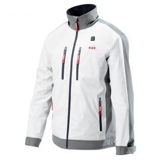 Jacheta incalzita electric Flex 511951, TJ White 10.8/18.0 XXL Men, compatibila cu acumulatori Li-Ion 10.8 si 18 V, pentru barbati, marime XXL