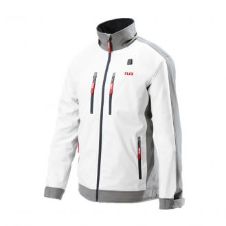 Jacheta incalzita electric Flex 511978, TJ White 10.8/18.0 3XL Men, compatibila cu acumulatori Li-Ion 10.8 si 18 V, pentru barbati, marime 3XL