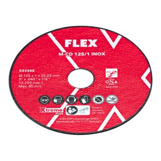 Set 10 discuri taiere otel, Flex 533348, D 125 x 22.2 x 1 mm