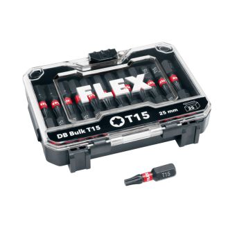 Set 15 biti pentru insurubat Flex 534157, TX25, prindere E63, lungime 50 mm