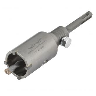 Carota cu burghiu centrare SDS Plus Wolfcraft 5480000, D 40 mm, lungime activa 46 mm