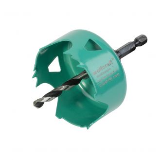 Carota de taiere din otel carbon Wolfcraft 5967000, diametru 65 mm prindere hexagonala 1/4