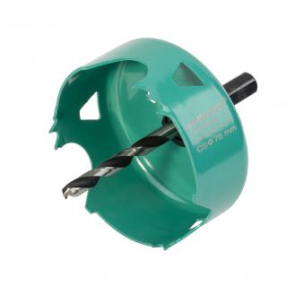 Carota de taiere din otel carbon Wolfcraft 5970000, diametru 76 mm, tija hexagonala, adancime taiere 30 mm
