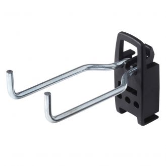 Set 3 carlige duble pentru peretele cu orificii Wolfcraft 6094000, 35 x 60 mm