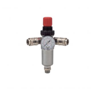 Regulator de presiune cu robinet, cuple rapide mama si manometru, filet exterior 3/8