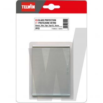 Sticla de protectie transparenta frontala pentru masca de sudura Telwin 802655, 90X110 mm, 2 buc.