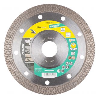 Disc diamantat Wolfcraft 8329000, Pro Ceramic Turbo, sinterizat, margine/cant inchisa,D 125x22.2x10 mm