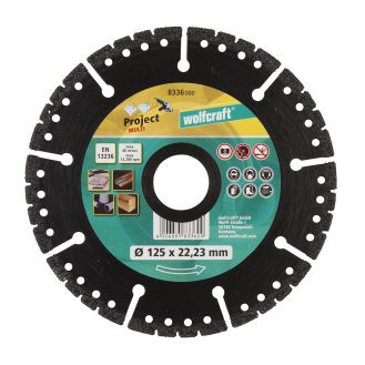 Disc diamantat Wolfcraft 8336000, Pro Multi, multifunctional, D 125x22.2 mm 
