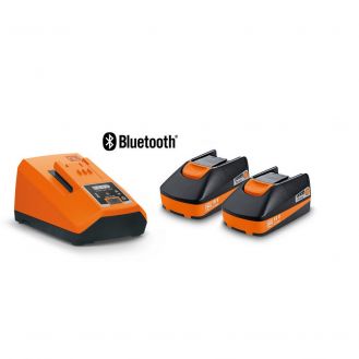 Set 2 acumulatori si incarcator rapid Fein 92604324010, 2 x 18 V / 3.0 Ah, USB, bluetooth