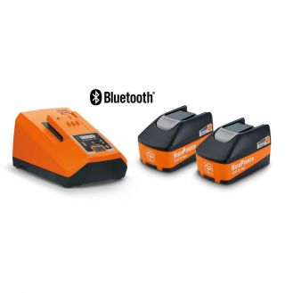 Set 2 acumulatori si incarcator rapid Fein 92604325010, 2 x 18 V / 5.2 Ah, USB, bluetooth