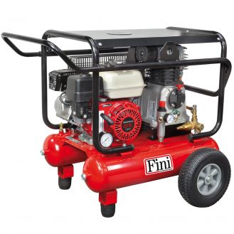 Compresor de aer cu ulei, motor termic pe benzina, cu 2 cilindri si o treapta de compresie, Fini WARRIOR MK113-5.5S EU HONDA, 4 kW, 10 bar, 500 l/min, cu butelie de 20 l