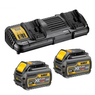 Set incarcator port dublu + 2 acumulatori Dewalt DCB132T2, Li-Ion XR FlexVolt