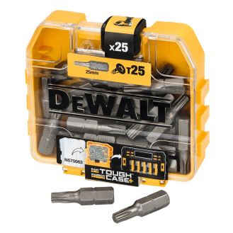 Set 25 biti T25 DeWALT DP43, lungime 25 mm, in cutie plastic