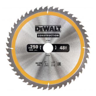 Disc Dewalt DT1957 pentru fierastrau circular, D 250x30x3.0 mm, 48 dinti, pentru taiere universala, seria Dewalt Construction