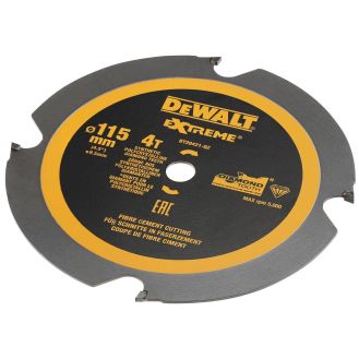 Disc Dewalt DT20421 pentru fierastrau circular, D 115x9.5x1.8 mm, 4 dinti, pentru placa fibrociment, seria Extreme