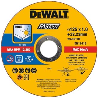 Set 100 discuri abrazive DeWalt DT20540, pentru debitat metal, 125 x 1.0 mm