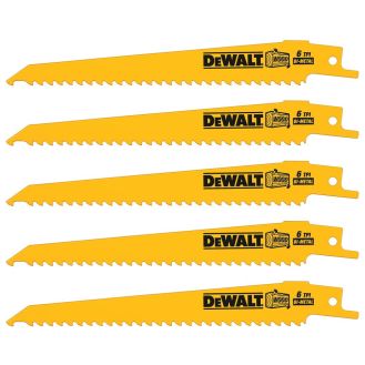 Set 5 panze fierastrau alternativ DeWalt DT2359, pentru taieri in lemn, 152 mm