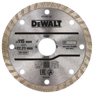 Disc diamantat Dewalt DT3702, D 115x22.23x2.1 mm, taiere in zidarie, beton si tigla