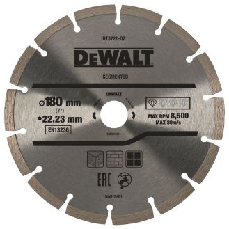 Disc diamantat Dewalt DT3721, D 180x22.23x2.4 mm, taieri in zidarie