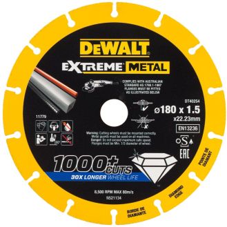 Disc diamantat segmentat Dewalt DT40254, 180x22.3x1.5 mm, pentru metal