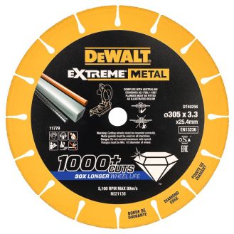 Disc diamantat segmentat Dewalt DT40256, 300x25.4x3.3 mm, pentru metal