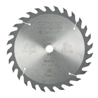 Disc Dewalt DT4031 pentru fierastrau circular, D 184x16x2.6 mm, 28 dinti, pentru taiere universala, seria Extreme