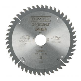 Disc Dewalt DT4094 pentru fierastrau circular, D 190x30x2.6 mm, 48 dinti, pentru taiere aluminiu, seria Extreme