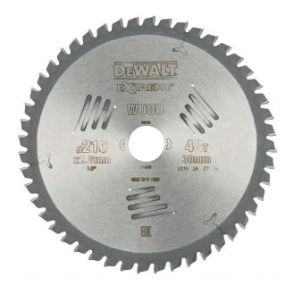 Disc Dewalt DT4320 pentru fierastrau circular, D 216x30x2.6 mm, 48 dinti, pentru taiere universala, seria Extreme