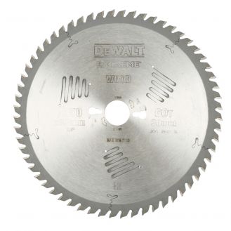 Disc Dewalt DT4351 pentru fierastrau circular, D 250x30x3.0 mm, 60 dinti, pentru taiere fina, seria Extreme