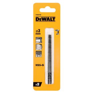 Set 2 burghie pentru metal DeWALT DT60750, tip HSS-G, 3.0 x 66 x 100 mm