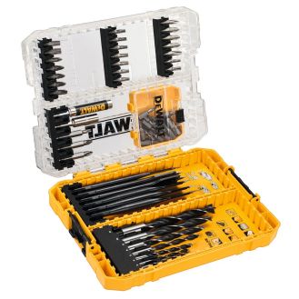 Set burghie cu varf brad point si biti extreme FLATWOOD, Dewalt DT70758, 57 bucati