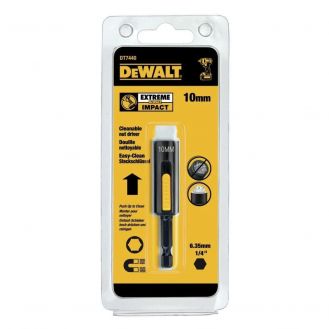 Bit tubular EXTREME IMPACT DeWALT DT7440, 10 x 75mm cu sistem de curatare, prindere hexagonala 1/4