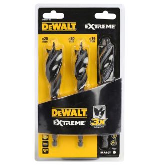 Set 3 burghie pentru lemn DeWALT DT90237, coada hex 1/4