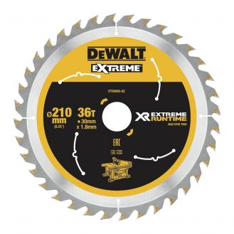 Disc Dewalt DT99566 pentru fierastrau circular, D 210x30x1.80 mm, 36 dinti, pentru taiere fina, seria Extreme Runtime