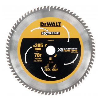 Disc Dewalt DT99576 pentru fierastrau circular, D 305x30x2.16 mm, 78 dinti, pentru taiere extra-fina, seria Extreme Runtime