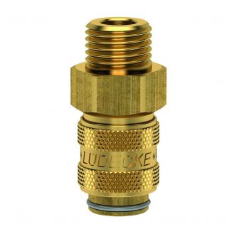 Cupla rapida mini mama Ludecke ESM_38_AAB, DN 5, filet exterior G 3/8", inchidere dubla