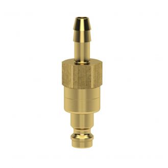 Cupla rapida mini tata Ludecke ESM_4_SAB, DN 5, cu bradut pentru furtun 4 mm, inchidere dubla